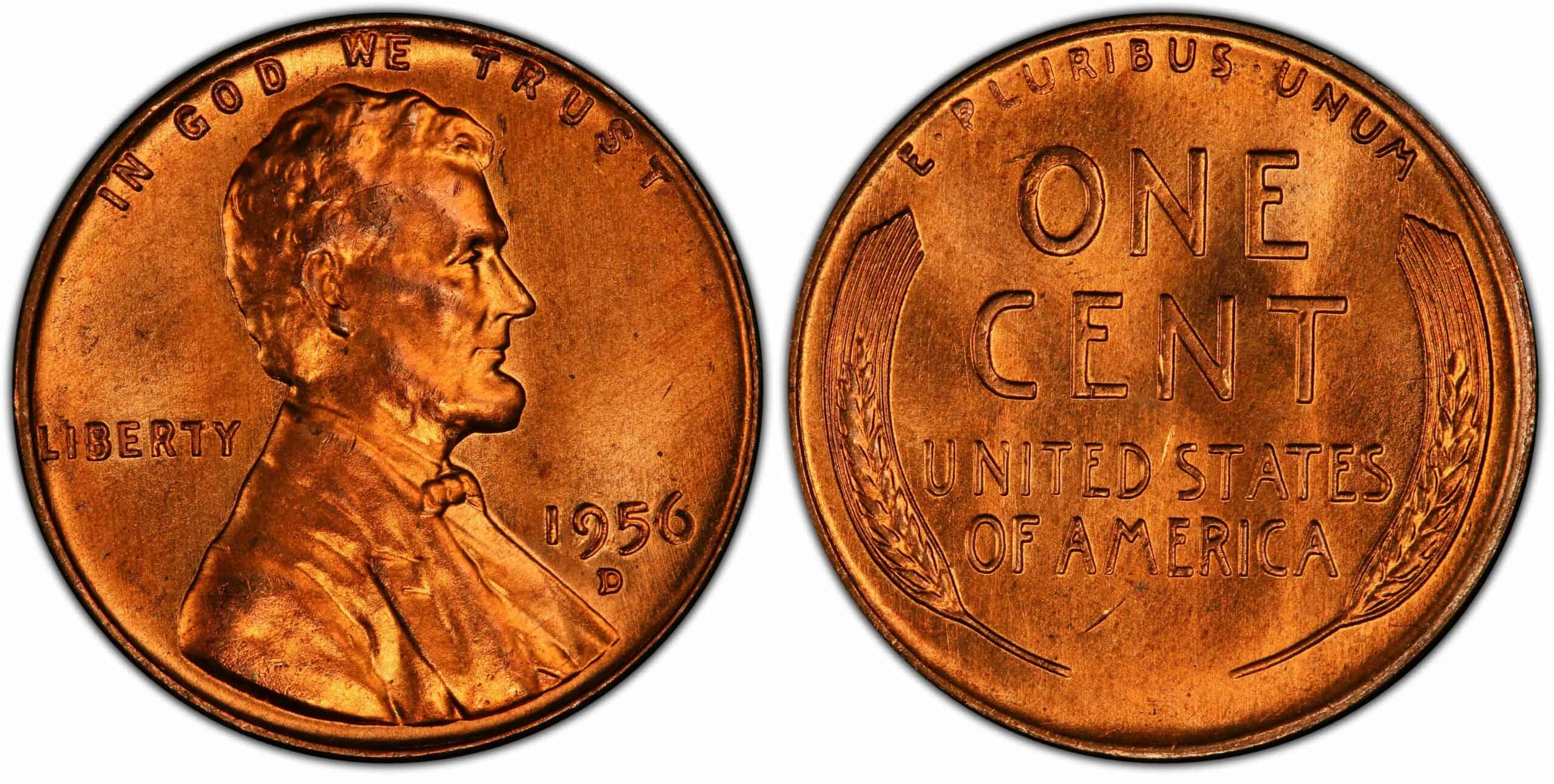 1956 Wheat Penny Value: are “D”, No mint mark worth money?