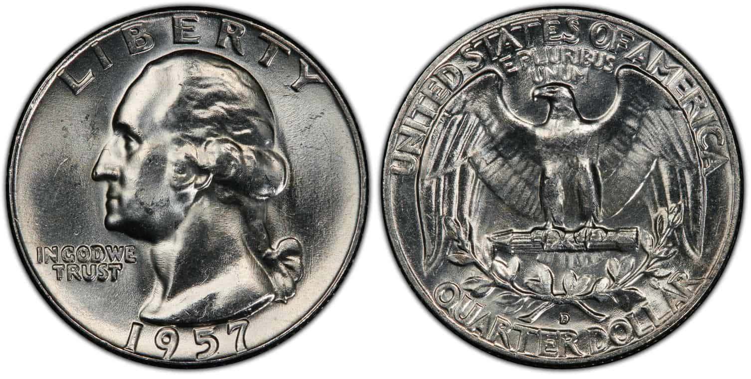 1957-D Quarter Re-Engraved Tail Feathers