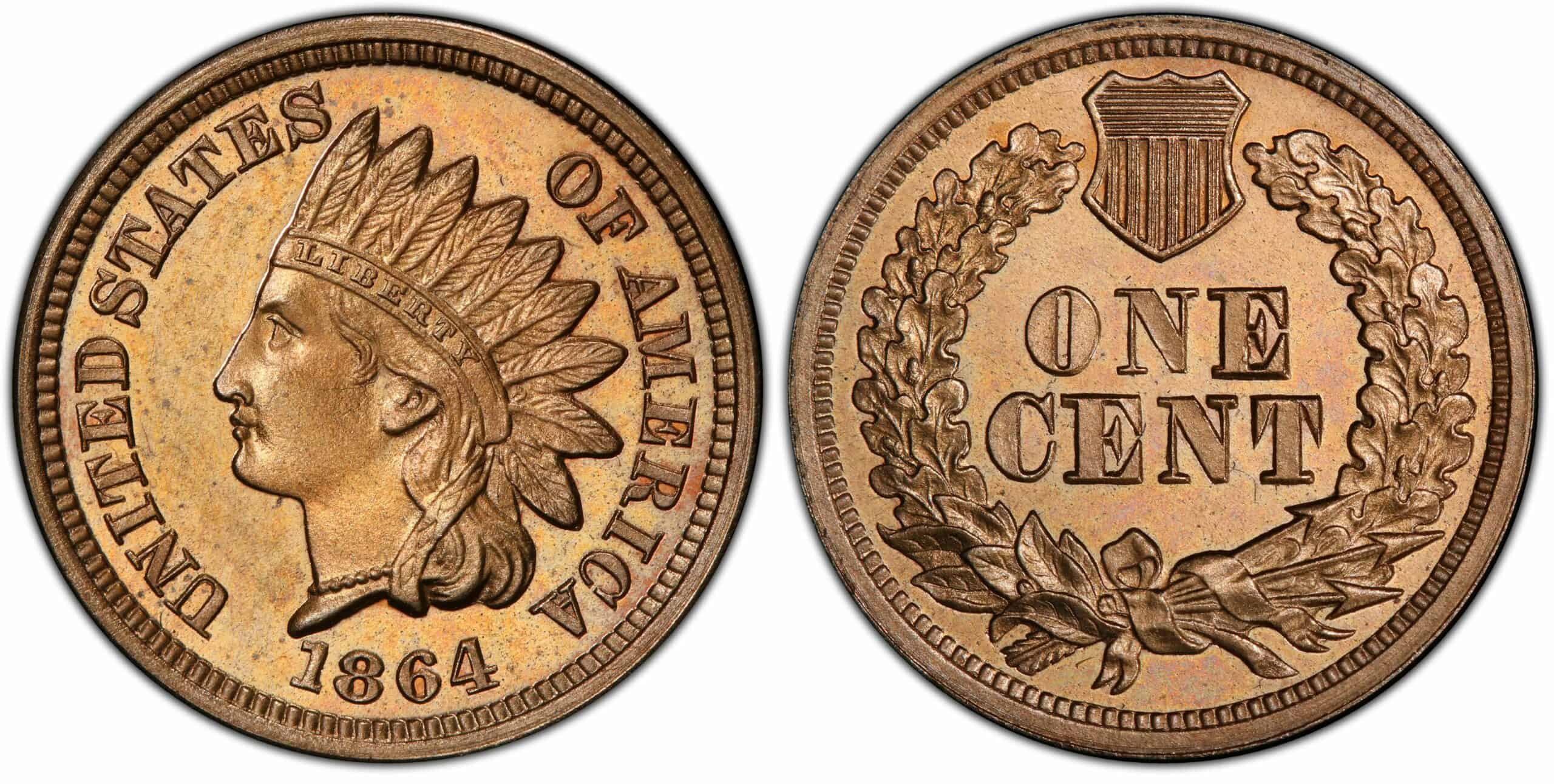 1864 (P) No Mint Mark Copper-Nickel Proof Indian Head Penny Value