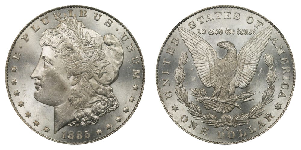 1885 "CC" Morgan Silver Dollar
