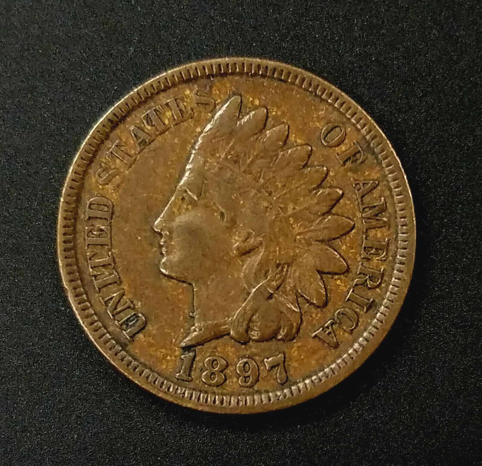 1897 Indian Head Penny Misplaced Date