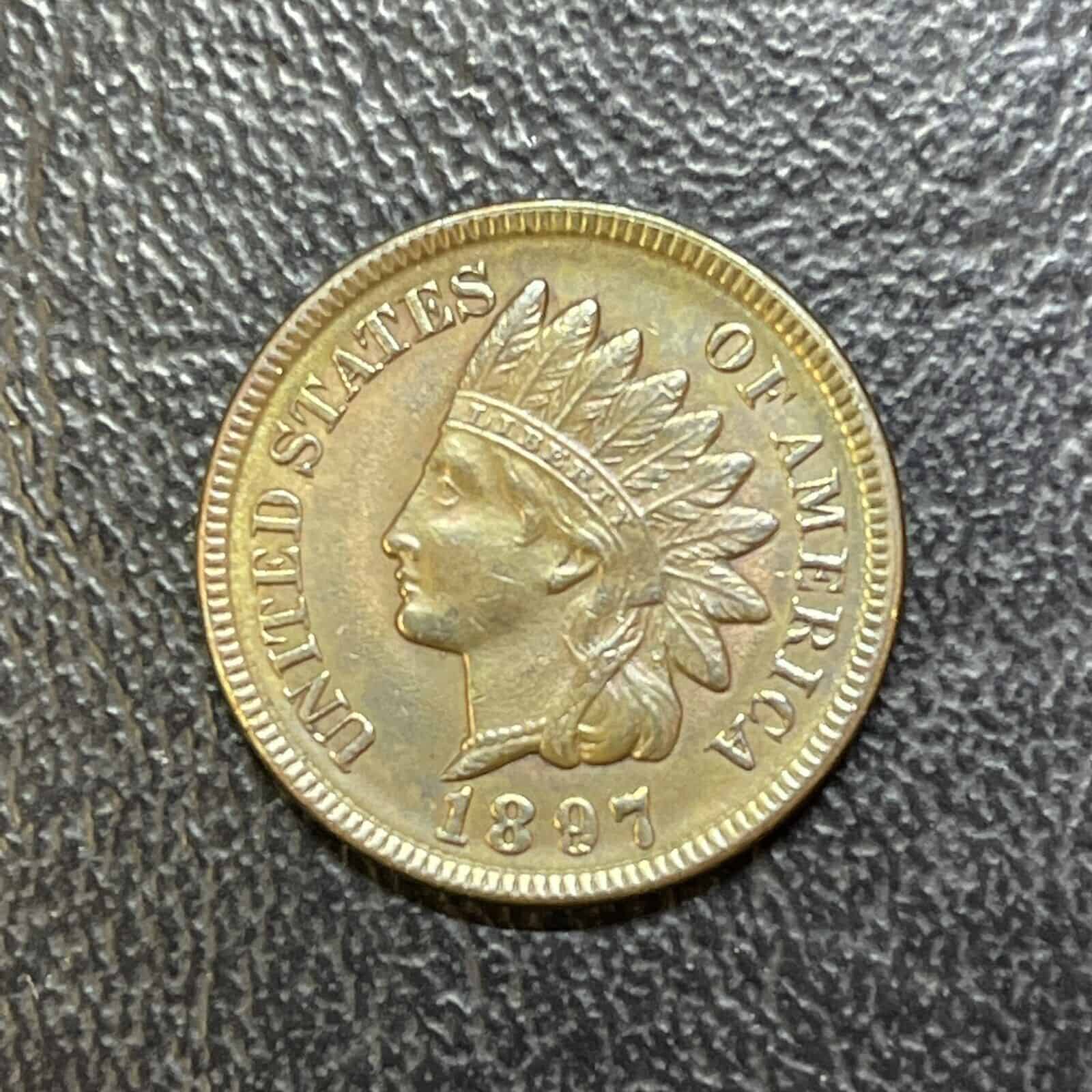 1897 No Mint Mark Indian Head Penny Value (P)