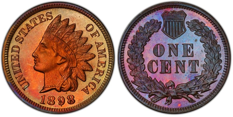 1898 (P) No Mint Mark Proof Indian Head Penny Value 