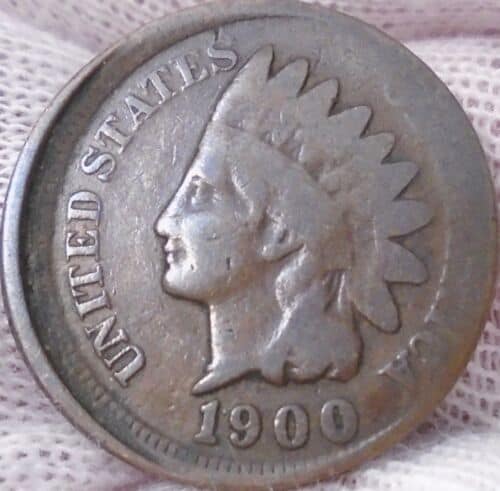 1900 Indian Head Penny Off-Center Head Error