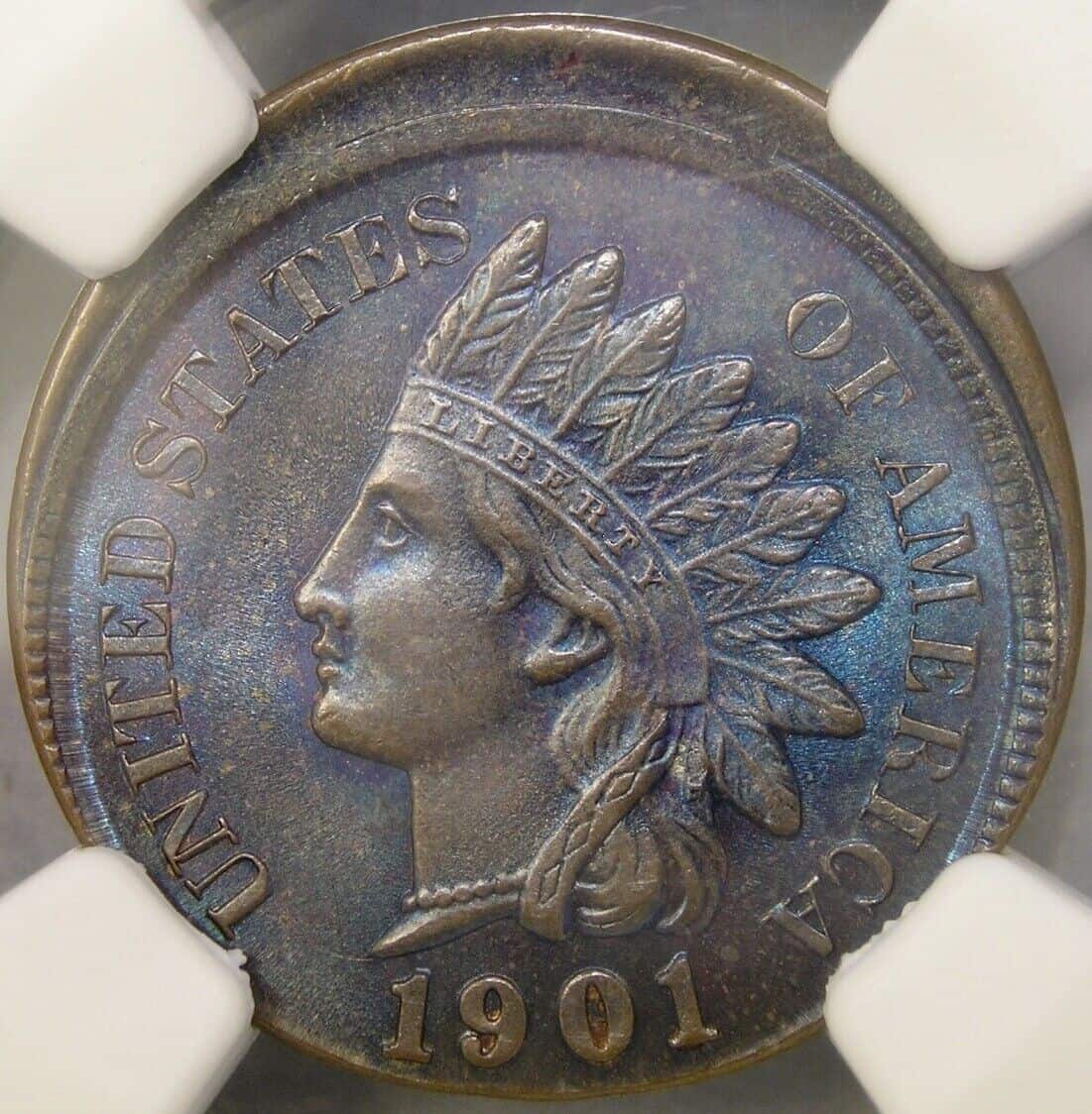 1901 Indian Head Penny Off-Center