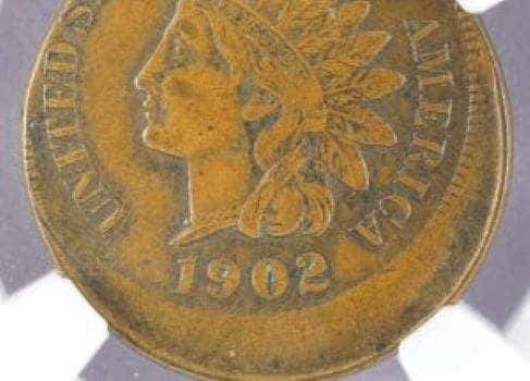 1902 Indian Head Penny Displaced Minting