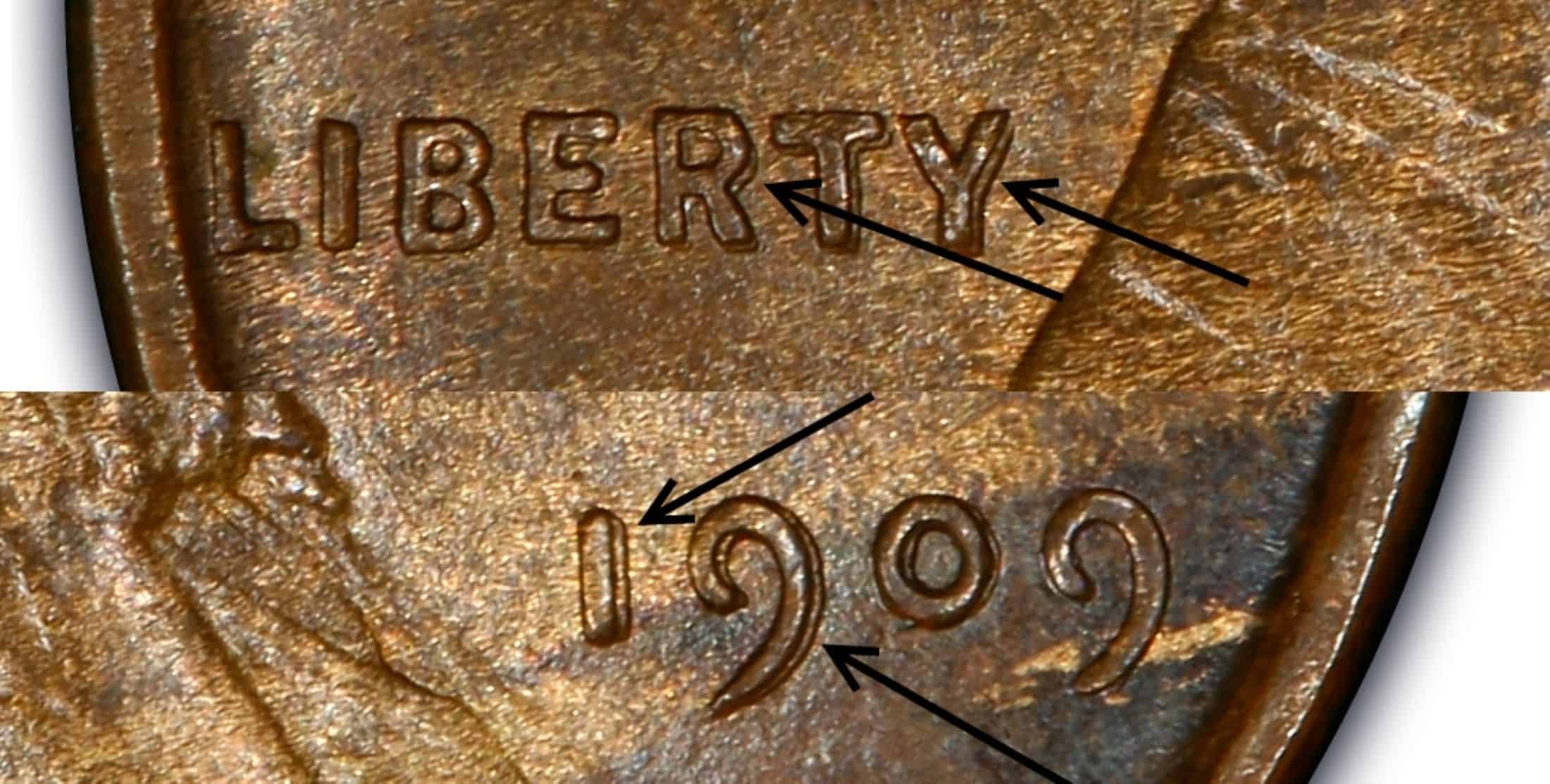 1909 VDB Penny Double Die Obverse Error