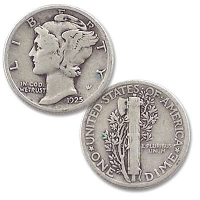 1925 No Mint Mark Dime Value