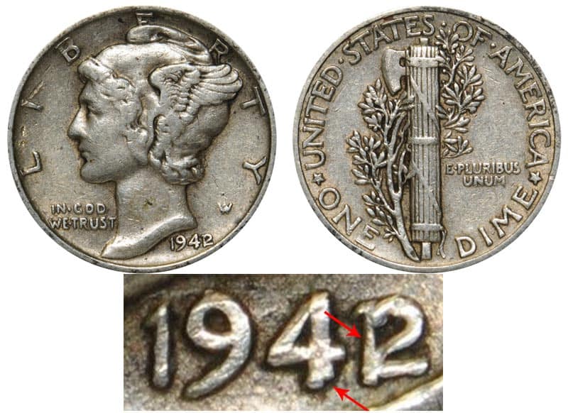 1942 4241 (P) Dime Value