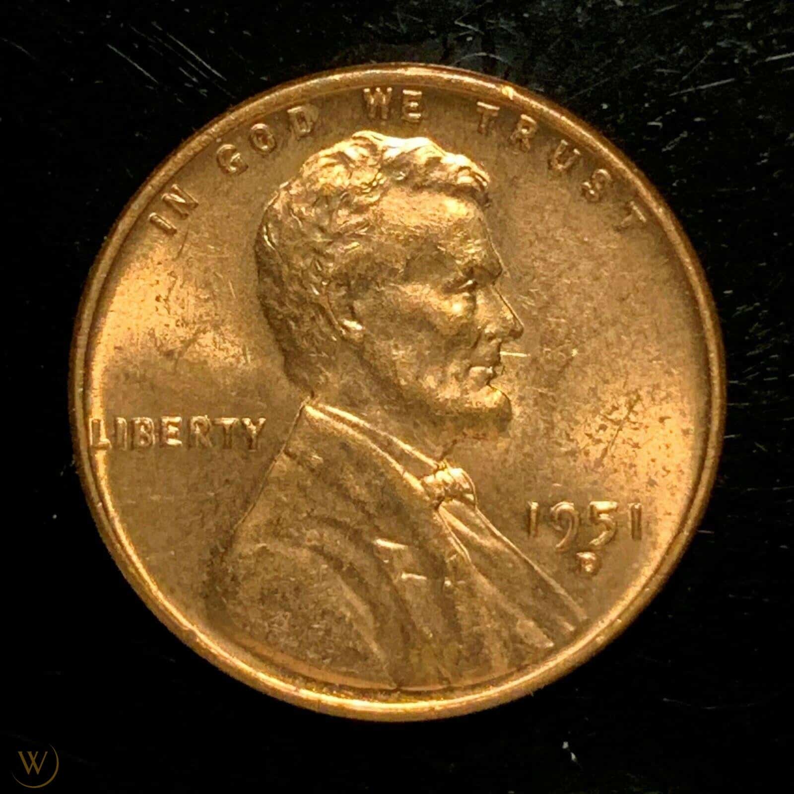 1951-D Wheat Penny Repunched Mintmark Error