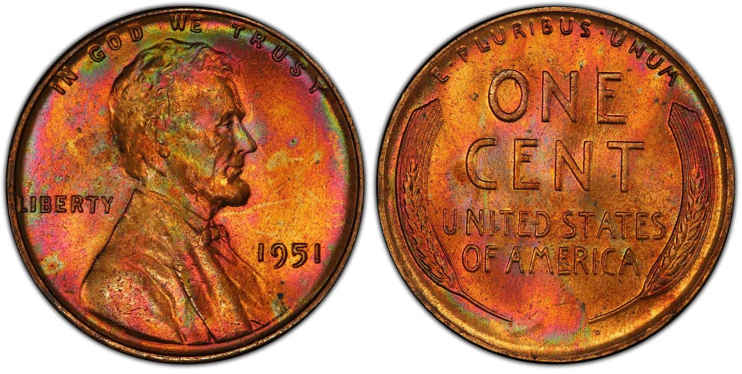 1951 Red-Brown Wheat Penny