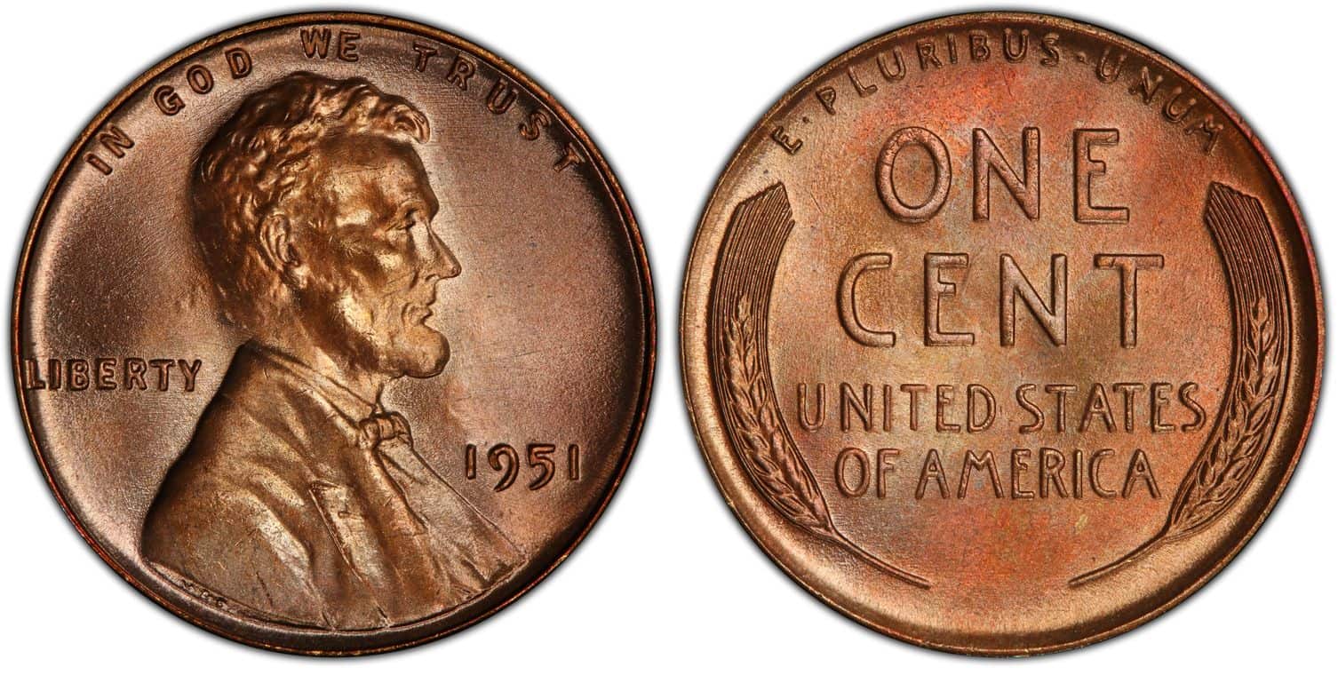 1951 Red Wheat Penny