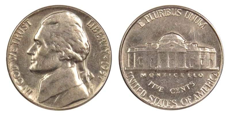1957 (P) No Mint Mark Nickel Value   