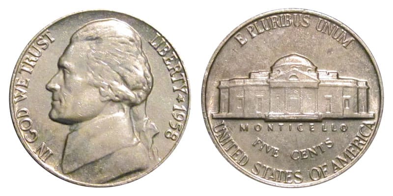 1958 (P) No Mint Mark Nickel Value