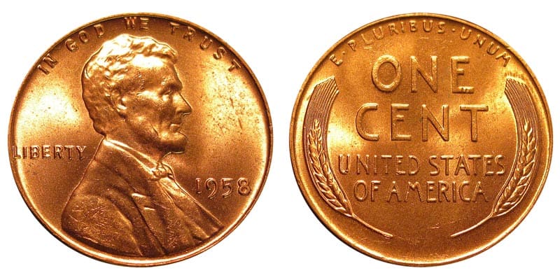 1958 (P) No Mint Mark Wheat Penny