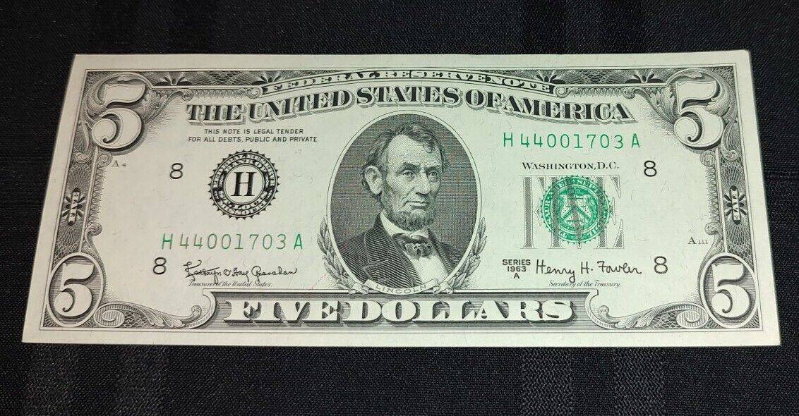 1963A $5 Dollar Bill Value (Green Seal)