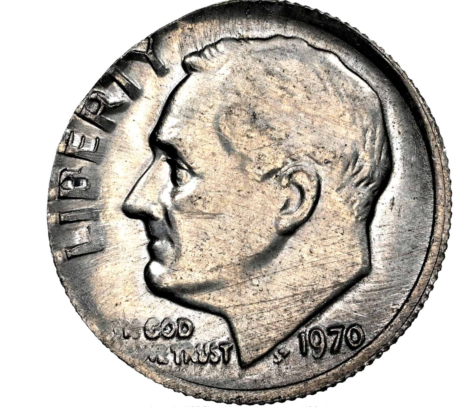 1970 Dime Struck on Philippine Aluminum Error