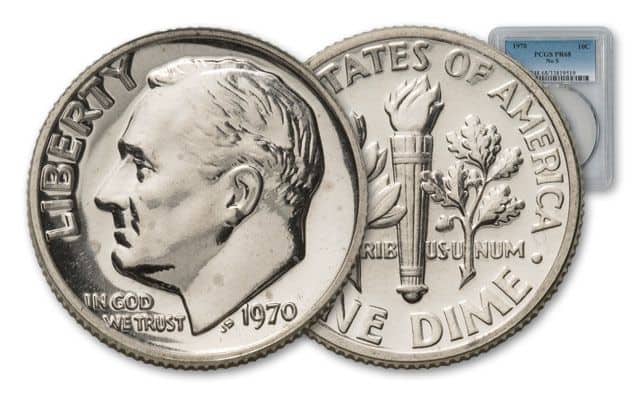 1970 Proof Dime No S Mint Mark Error