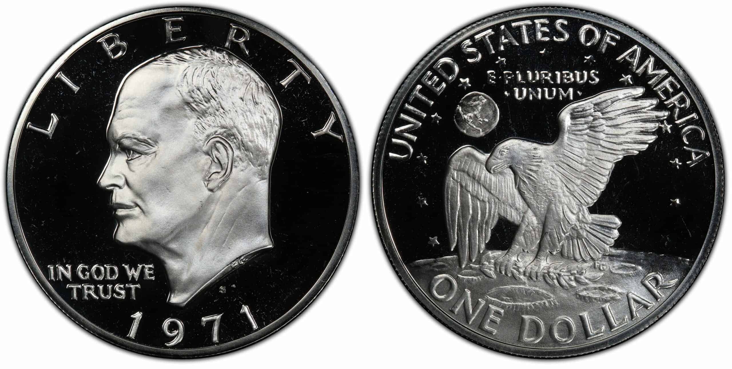 1971 S Proof Silver Dollar, Type 1 Reverse Value