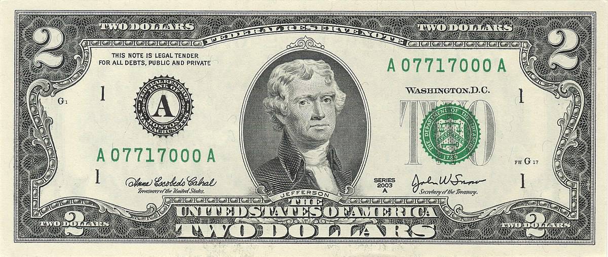 1976 $2 Non-Star Bill Value  