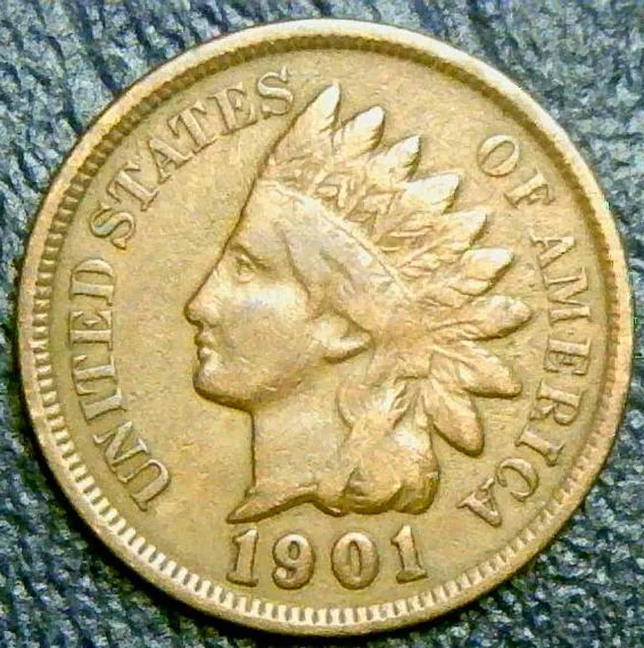 No Mint Mark 1901 Indian Head Penny