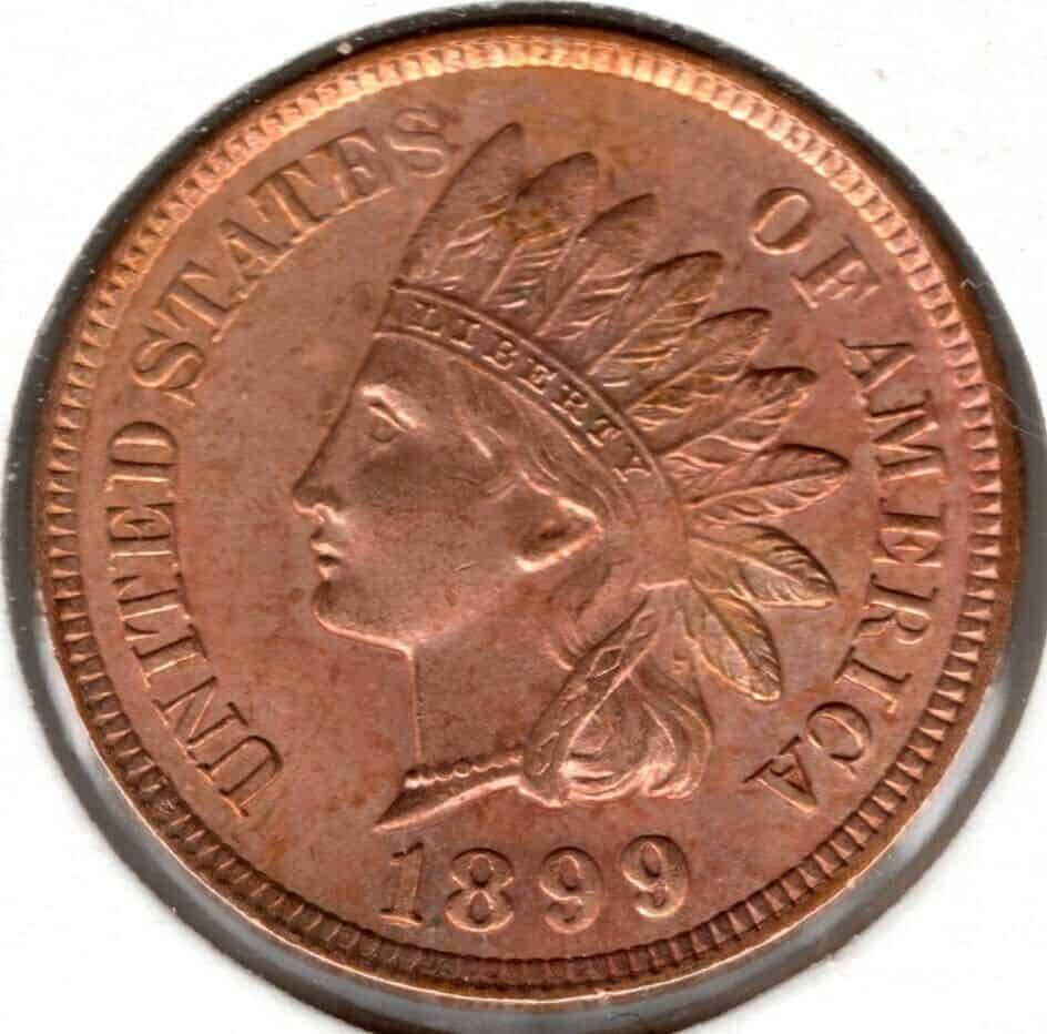red 1899 Indian head penny