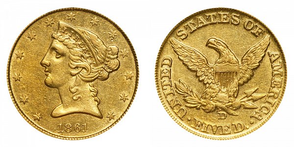 1861-D Half Eagle 