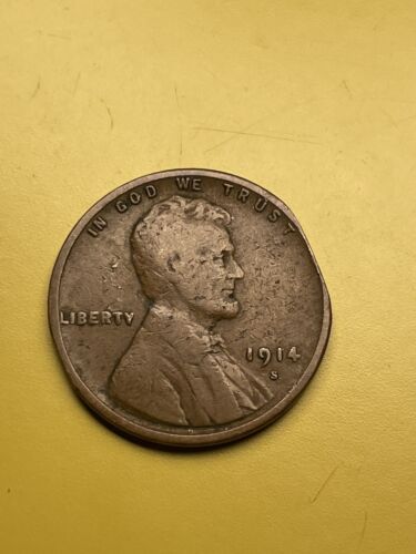 1914 Wheat Penny Chipped Coin
