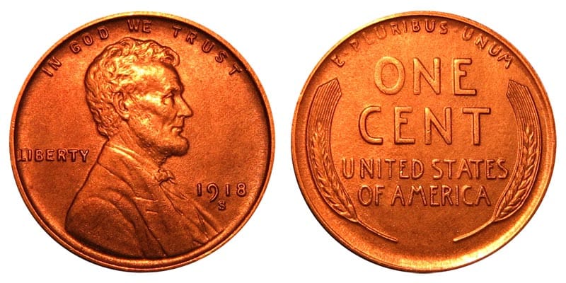 1918 S Lincoln Wheat Penny Value