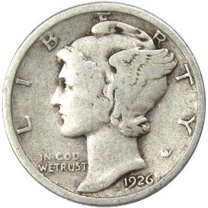 1926 No Mint Mark Dime Value