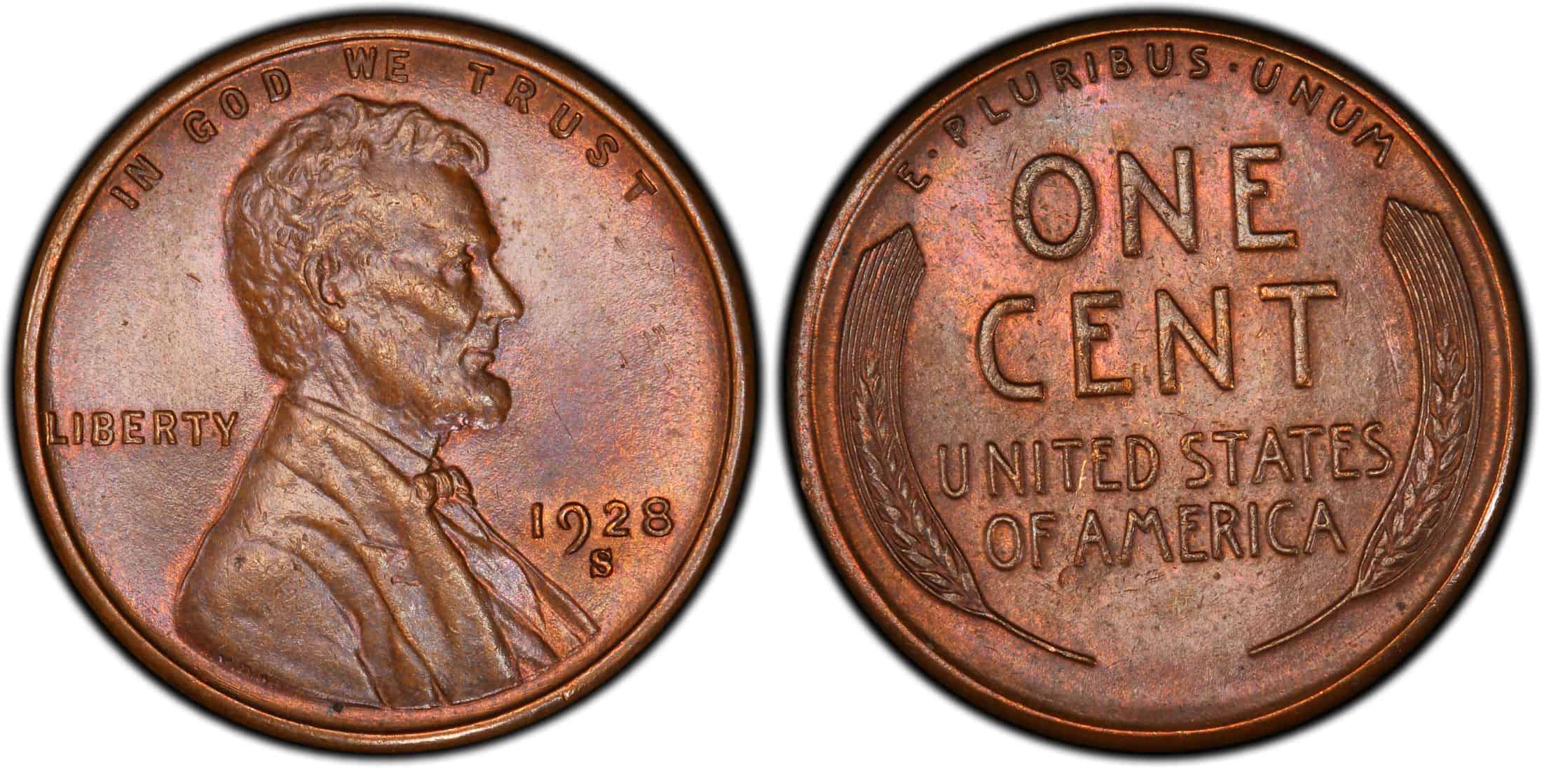 1928 S Wheat Penny Coin