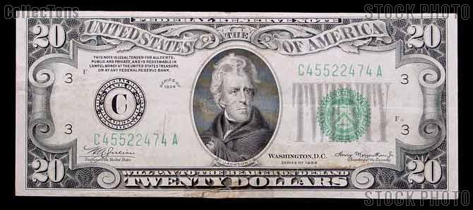 1934 $20 Bill Type Notes Value