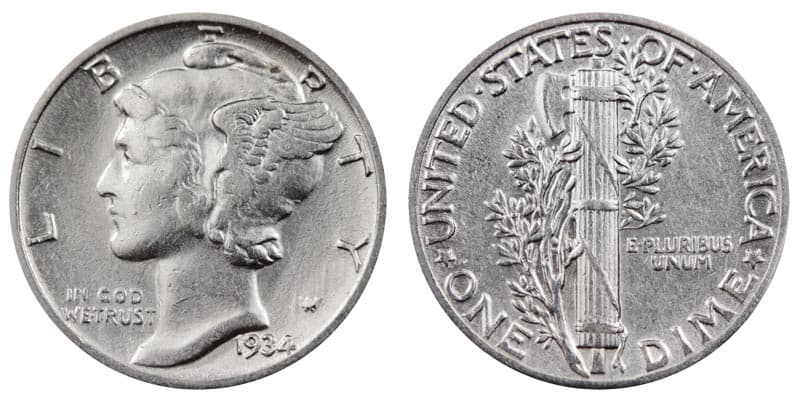 1934 dime value