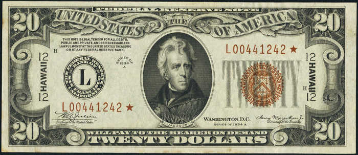 1934A Hawaii $20 Bill Value