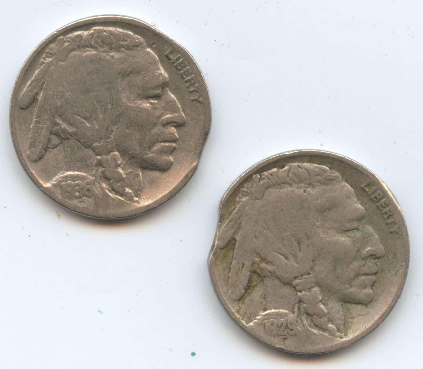 1936 Buffalo Nickel Clipped Planchet