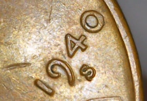 1940 Wheat Penny Double-mint Mark Error