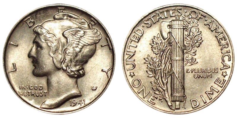 1941 No Mint Mark Mercury Dime Value 