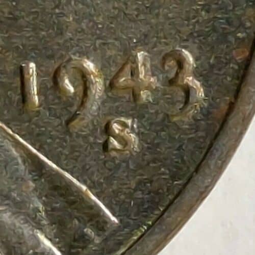 1943 Steel Penny Repunched Mark (S)