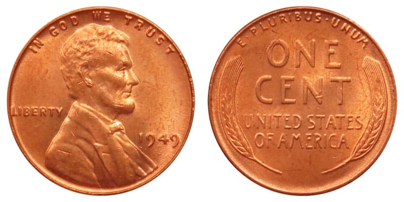 1949 No Mint Mark Lincoln Wheat Penny Value