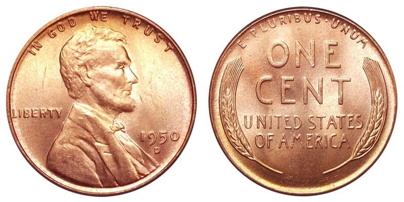1950 D Wheat Penny Value