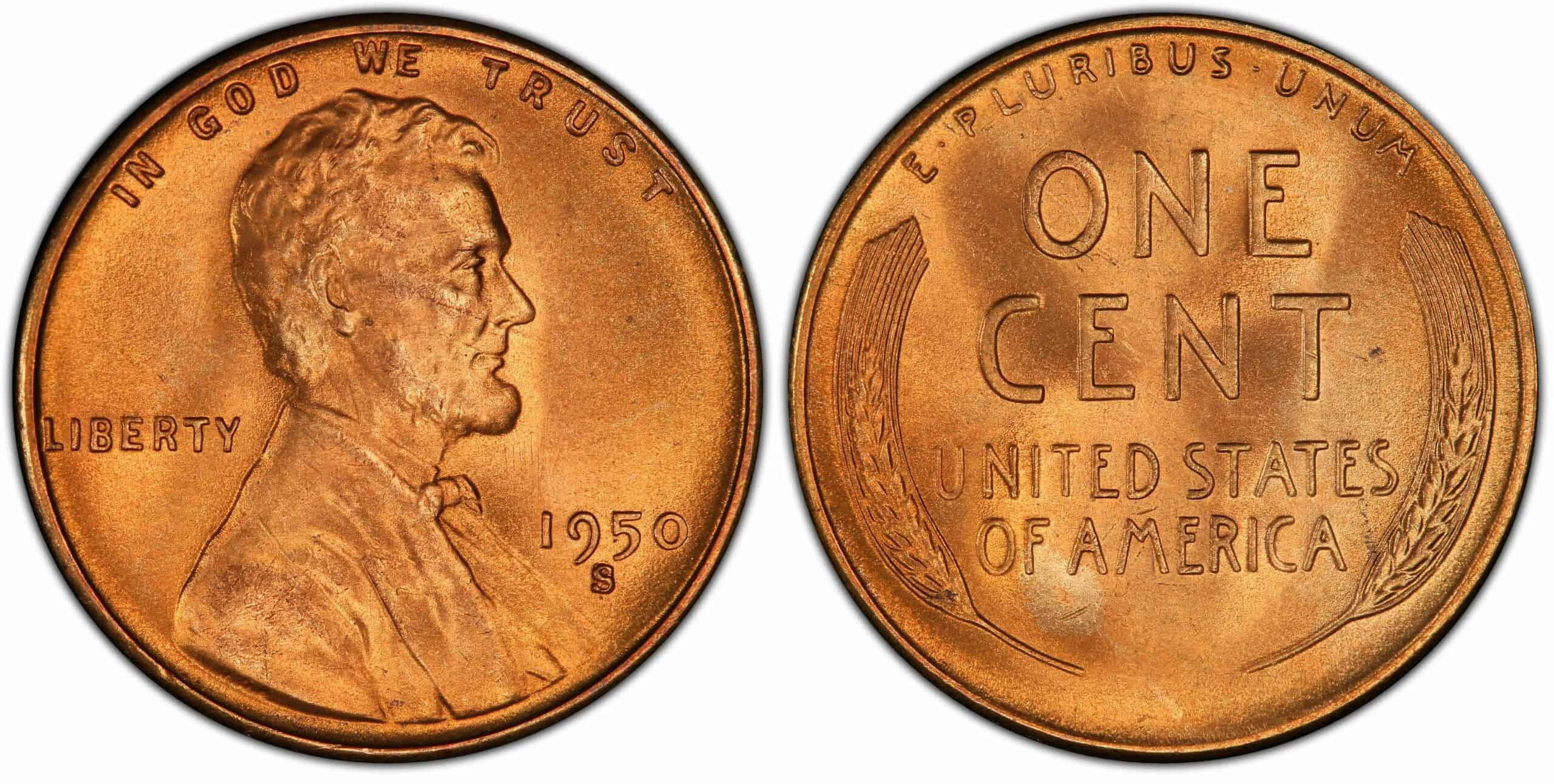 1950 S Wheat Penny Repunched Mint Mark