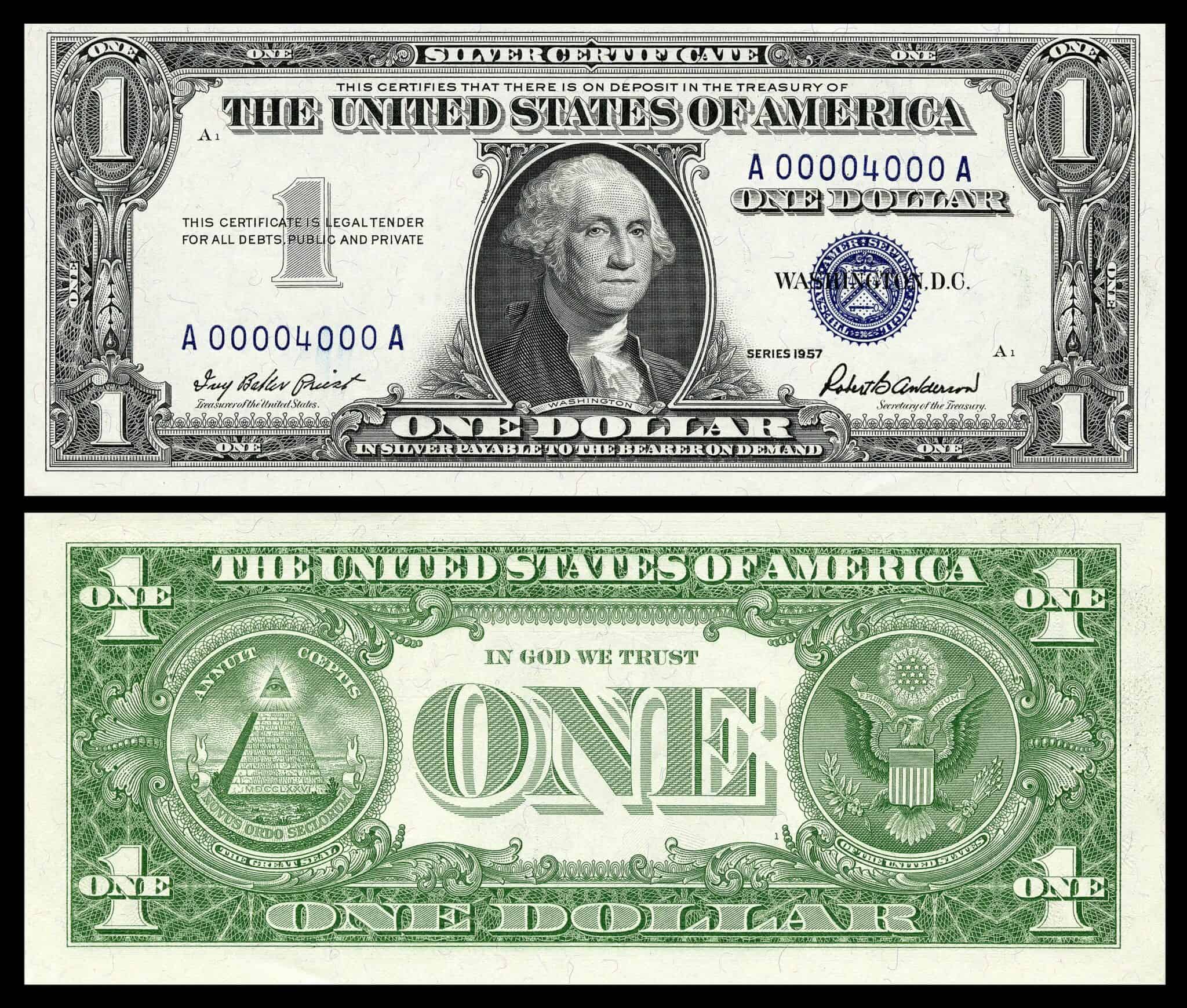 1957 One Dollar Bill Silver Certificate Worth