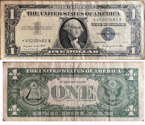 1957A Silver Certificate Dollar Bill