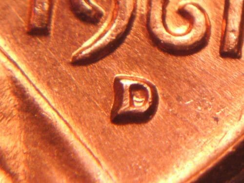 1961 Lincoln Penny Re-Punched Mint Mark Error