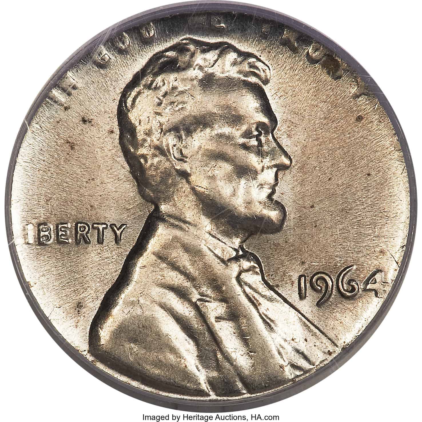 1964 Penny Struck on a Clad Dime Planchet Error