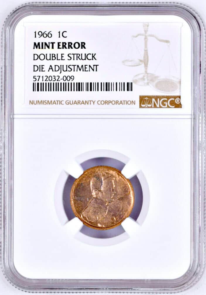 1966 Penny Double Strike and Die Adjustment