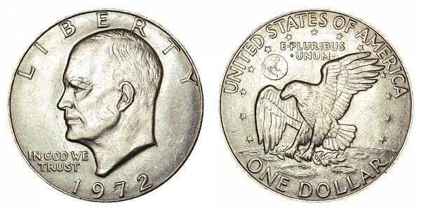 1972 No mint mark Eisenhower Dollar Value