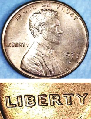 1977 Double Die Penny