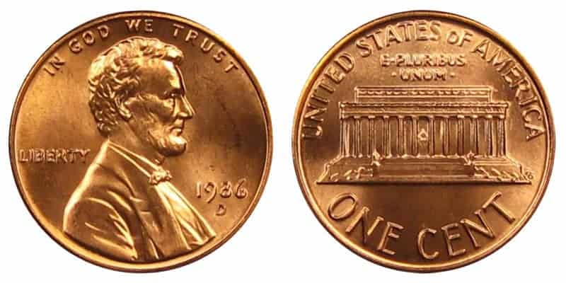 1986 D Penny Value