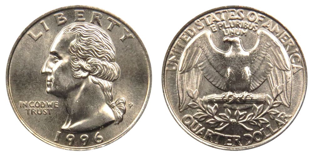 1996 P Quarter Coin